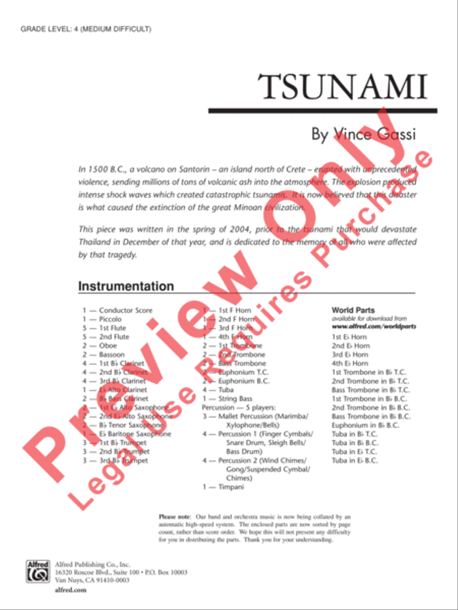 Tsunami Concert Band scores gallery preview page 2