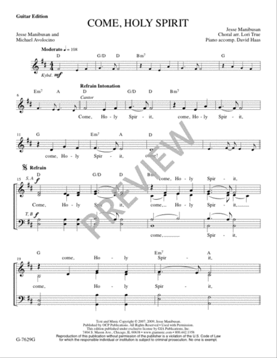 Come, Holy Spirit - Guitar edition Guitar scores gallery preview page 2