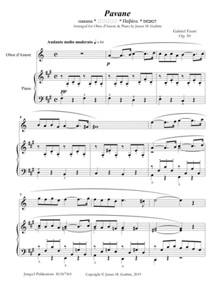 Fauré: Pavane Op. 50 for Oboe d'Amore & Piano