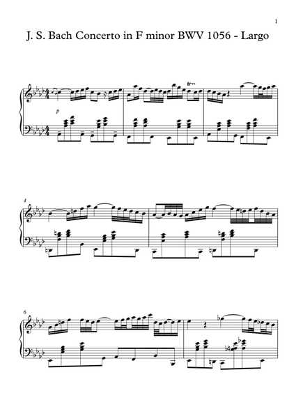 J. S. Bach Concerto in F minor BWV 1056 - Largo