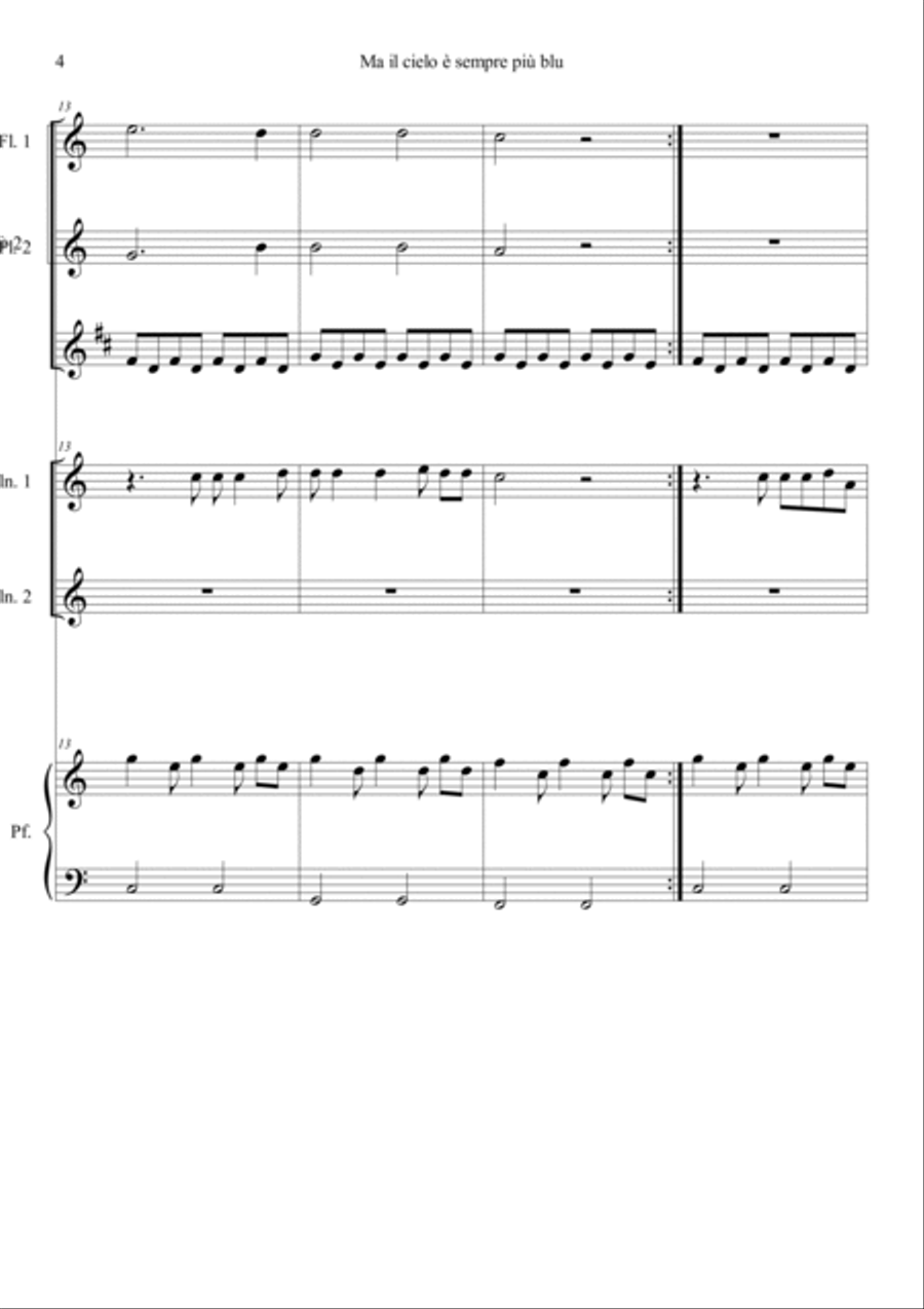 Ma Il Cielo E' Sempre Blu Piano scores gallery preview page 4
