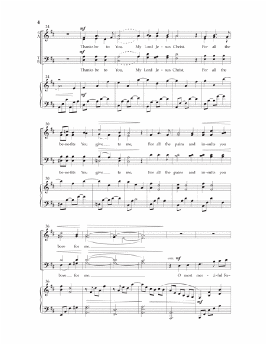 Benediction (Prayer of St. Richard of Chichester) 4-Part scores gallery preview page 2