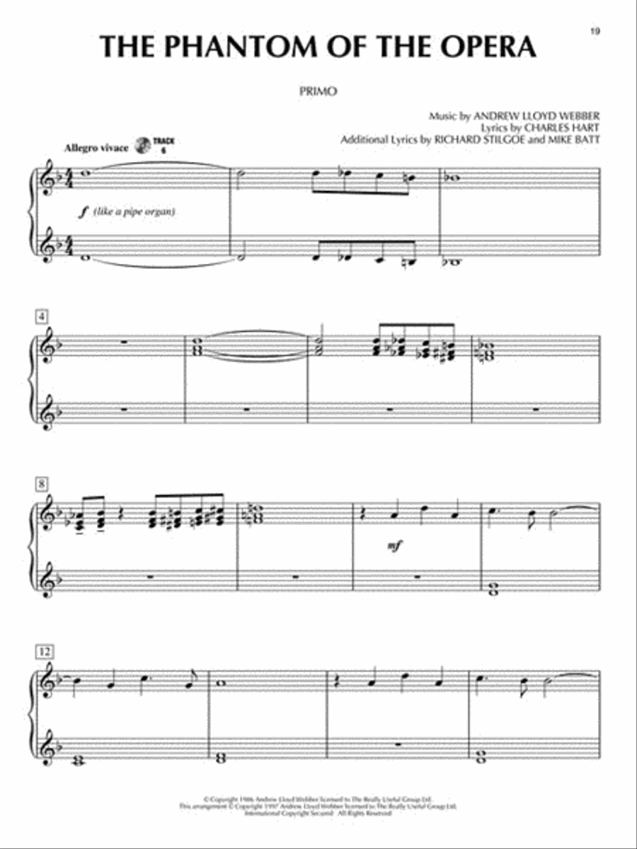 The Phantom of the Opera The Phantom of the Opera 1 Piano, 4-Hands scores gallery preview page 4