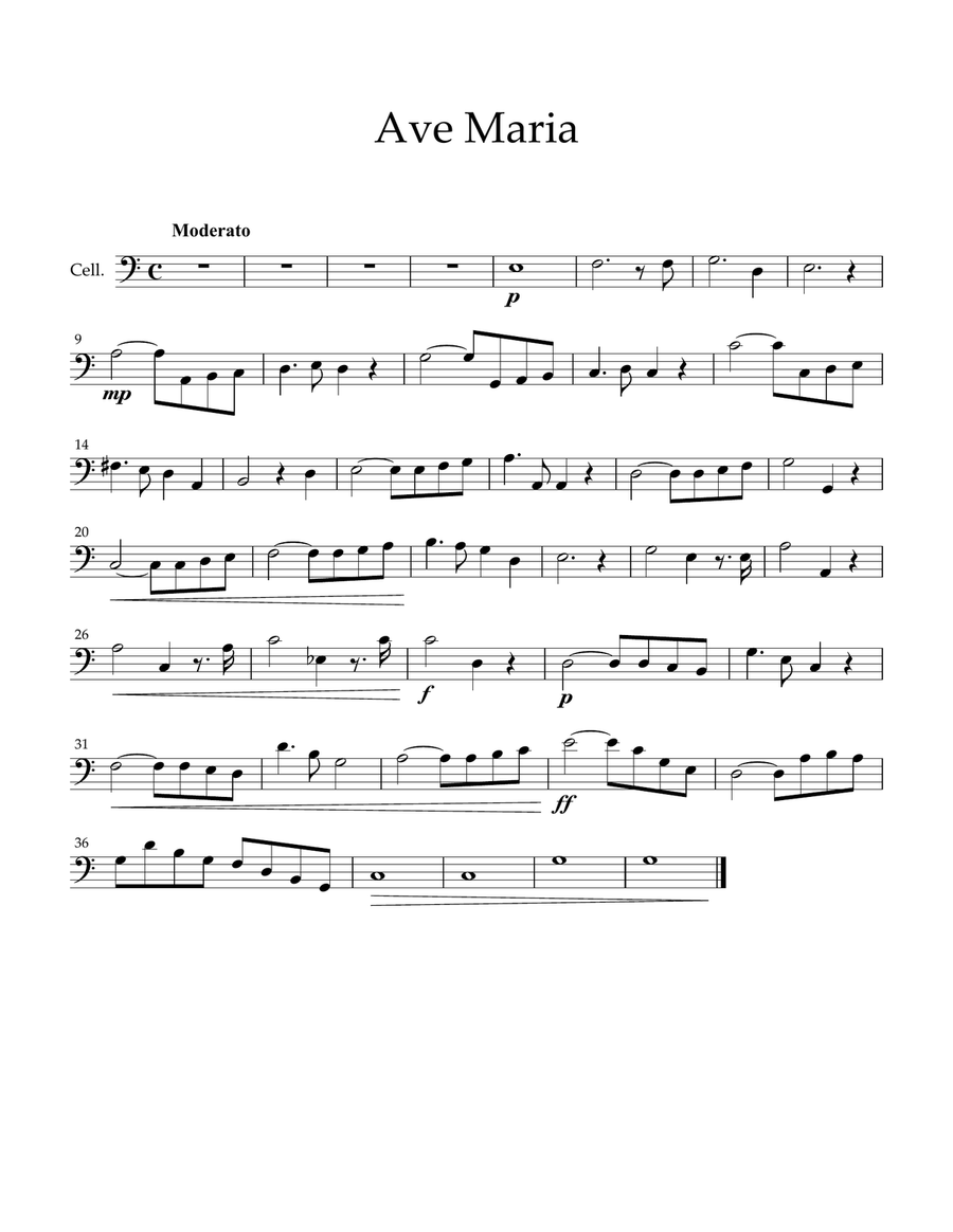 Ave Maria (Bach / Gounod) for Cello and piano Ave Maria (Bach / Gounod) for Cello and piano Piano scores gallery preview page 4