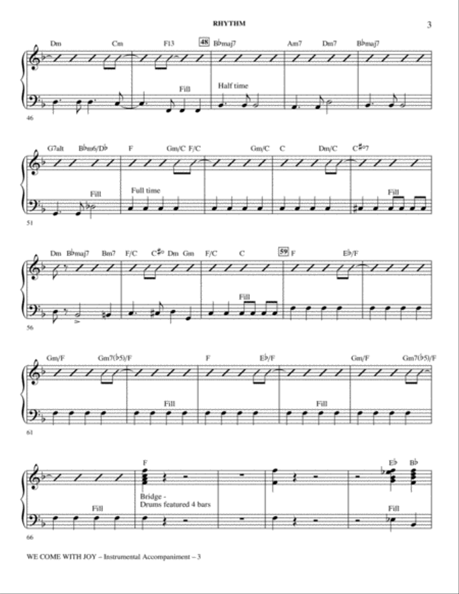 We Come With Joy Orchestration - Rhythm Choir scores gallery preview page 3