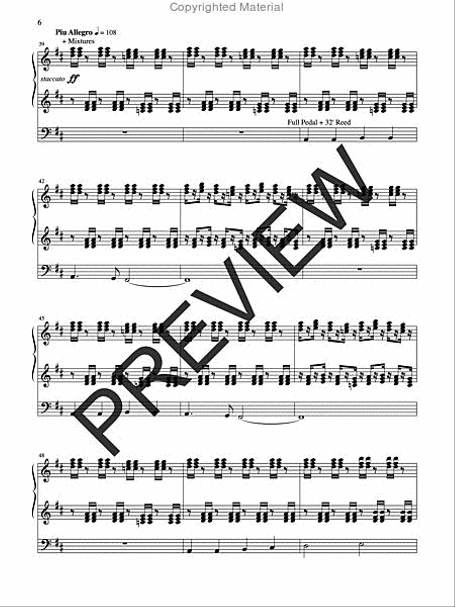 Improvisation on WE SHALL OVERCOME Organ scores gallery preview page 4