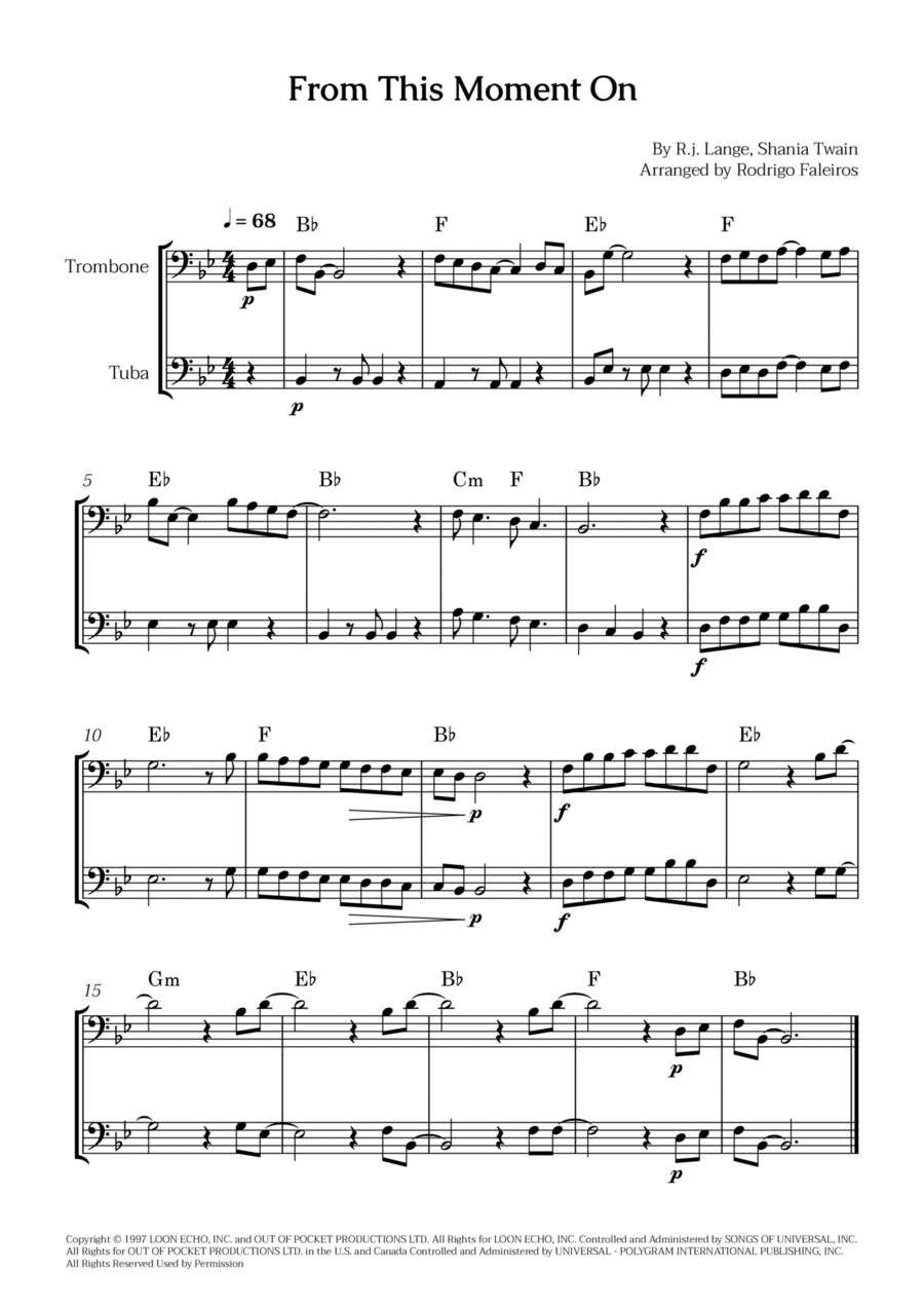 From This Moment On Brass Duet scores gallery preview page 1
