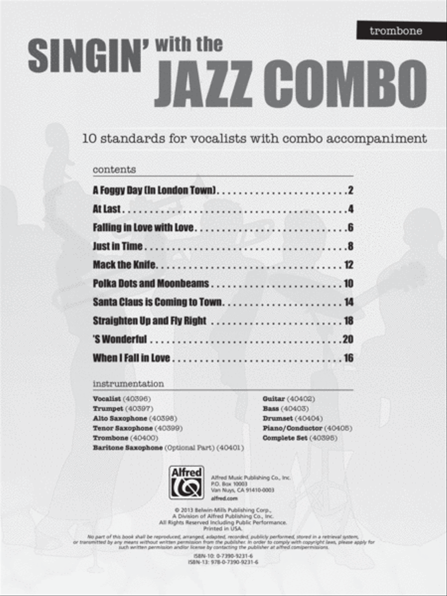 Singin' with the Jazz Combo Jazz Ensemble scores gallery preview page 2