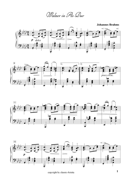 Waltz in A Flat Major Op. 39 no. 15
