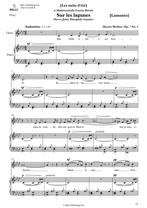 Book cover for Sur les lagunes (Lamento), Op. 7 No. 3 (Original key. F minor)