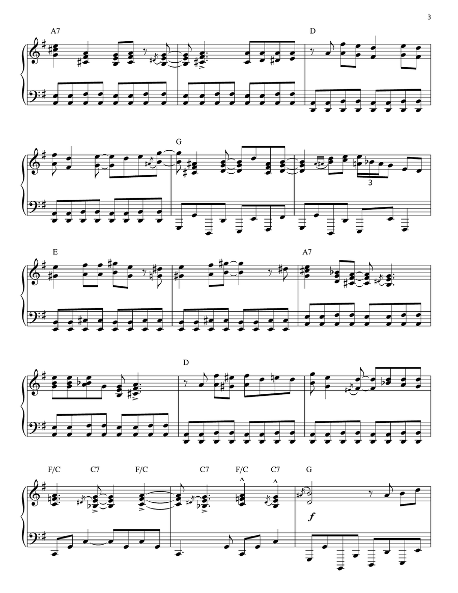Crocodile Rock [Jazz version] (arr. Brent Edstrom) Piano Solo scores gallery preview page 3