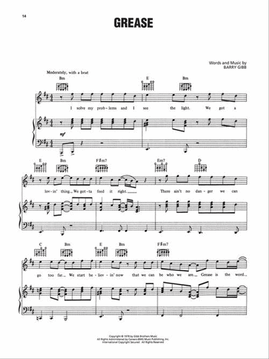 Grease Is Still the Word Piano, Vocal, Guitar scores gallery preview page 5