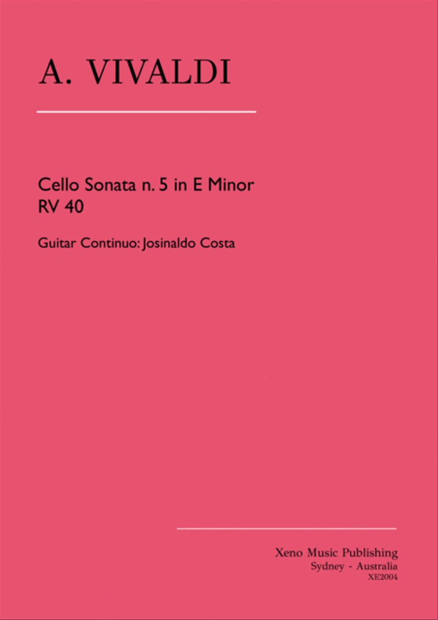Cello Sonata n. 5 in E Minor RV40 (Guitar accompaniment) String Duet scores gallery preview page 1