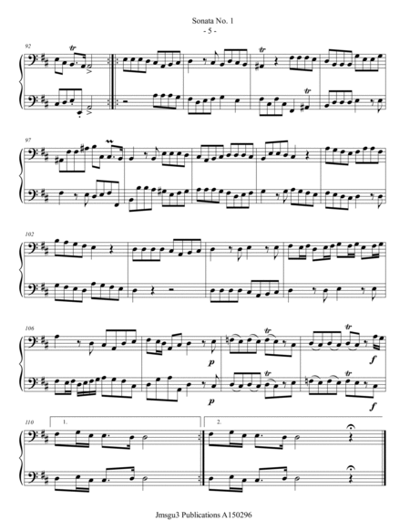 Loeillet: Six Sonatas Op. 5 No. 2 Complete for Bassoon Duo image number null