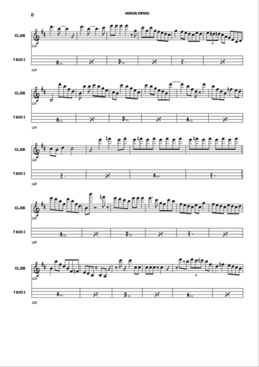 Minor Swing Woodwind Duet scores gallery preview page 6