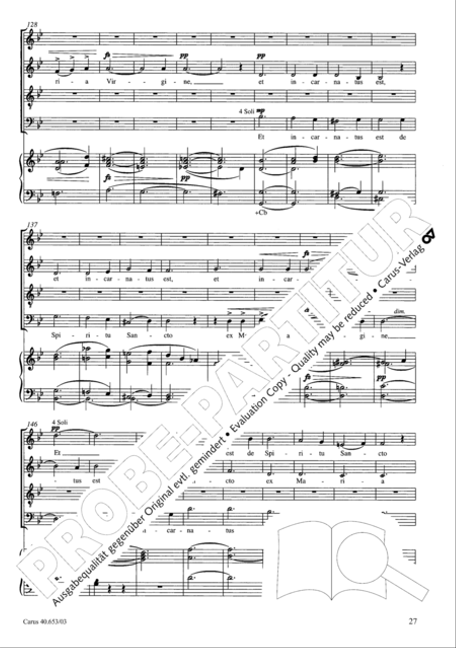 Mass in D Major (Missa in D) 4-Part scores gallery preview page 28