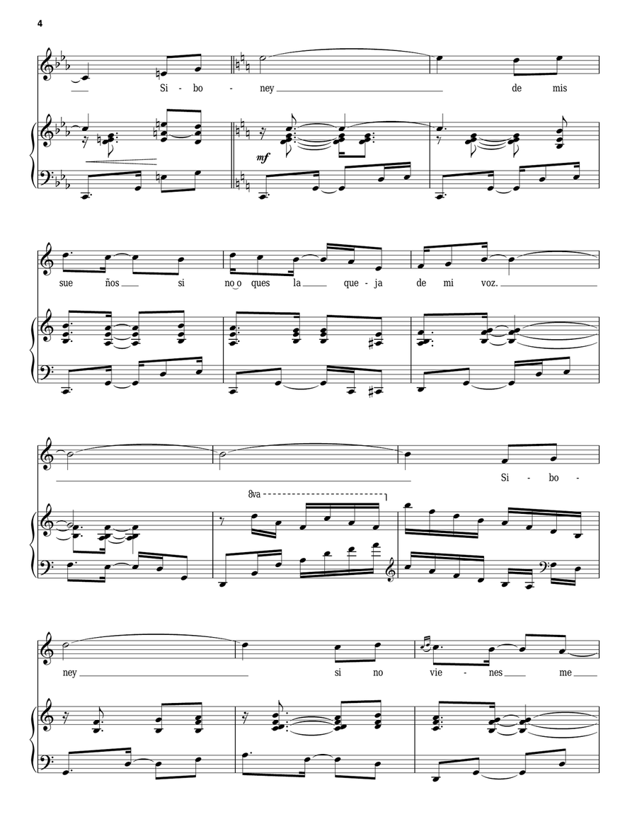 Siboney Piano, Vocal scores gallery preview page 4