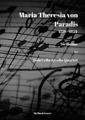 Book cover for Paradis Sicilienne for Solo Cello and Cello Quartet