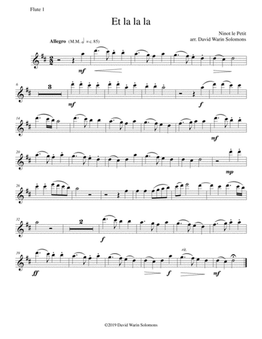 Et la la la for flute quartet (3 C flutes and 1 alto flute) image number null