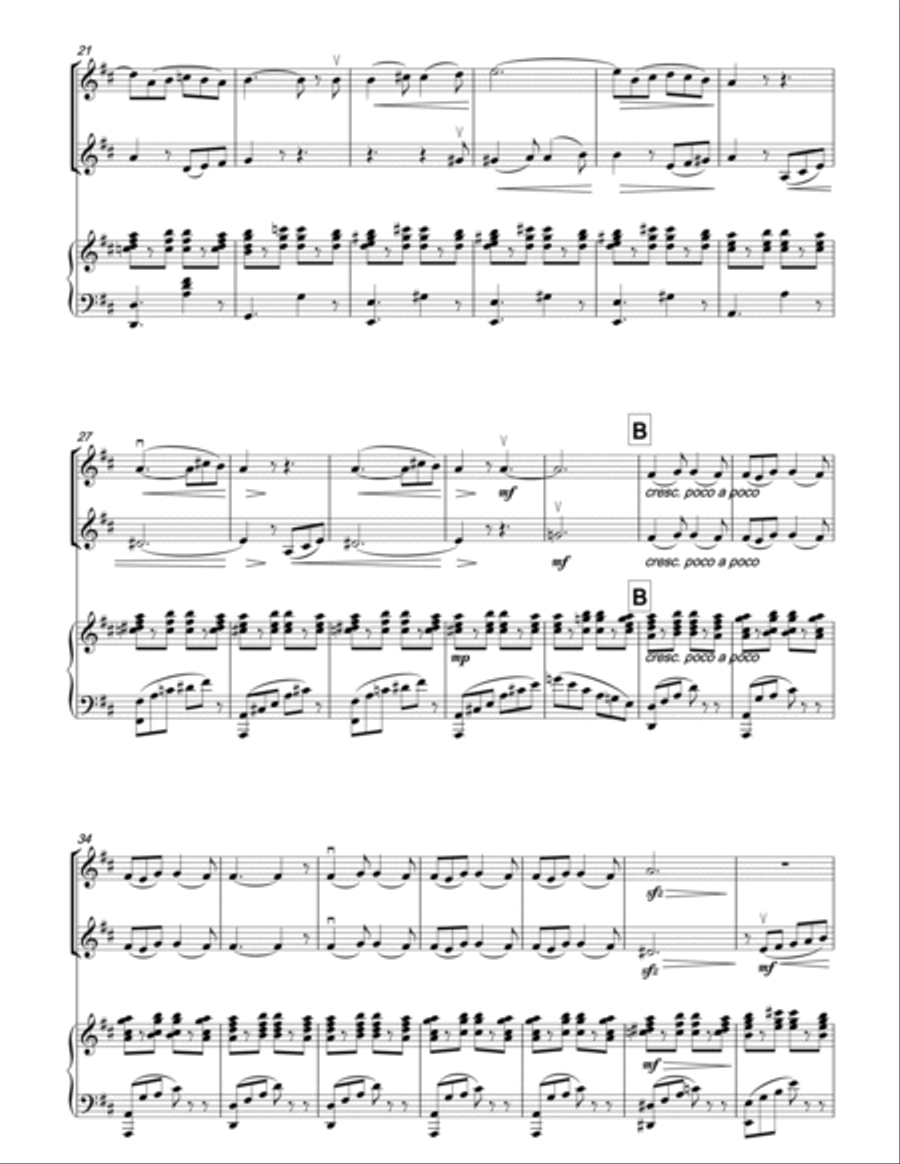 OFFENBACH Barcarolle (The Tales of Hoffman) for two violins & piano Violin Solo scores gallery preview page 3