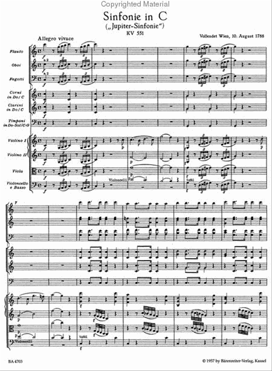 Symphony, No. 41 C major, KV 551 'Jupiter Symphony' Violin scores gallery preview page 2