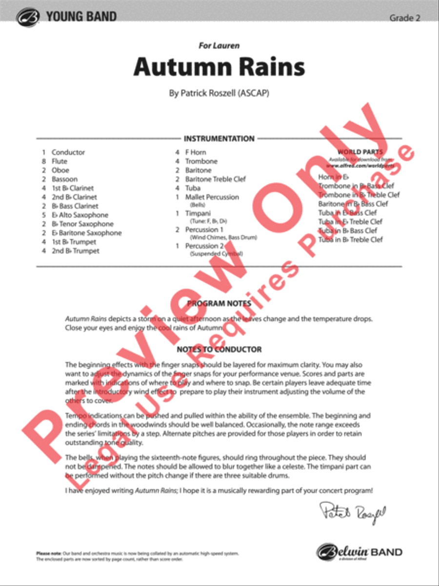 Autumn Rains Concert Band scores gallery preview page 2