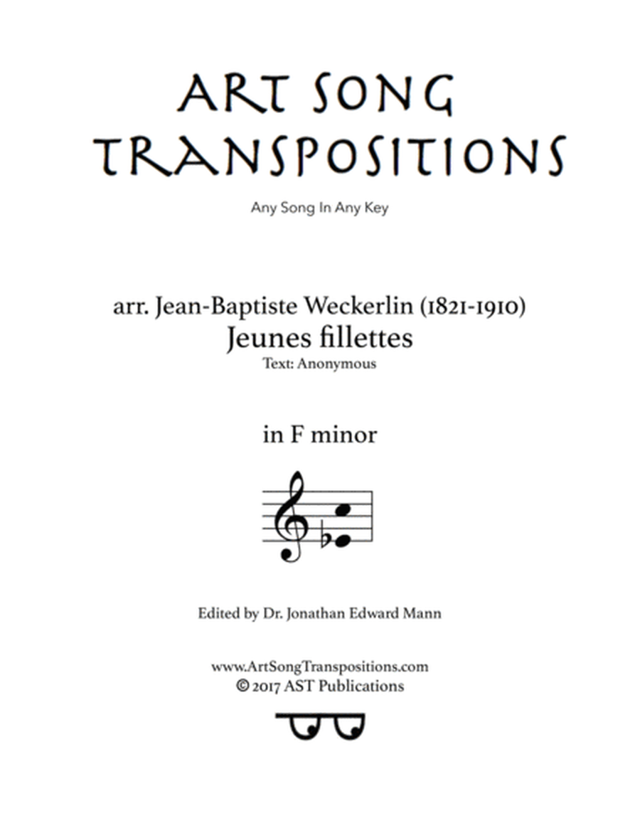 WECKERLIN: Jeunes fillettes (transposed to F minor)