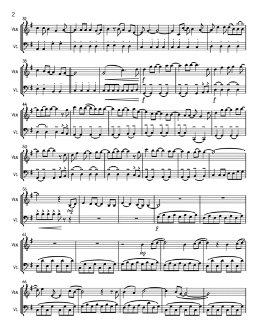 A Million Dreams String Duet scores gallery preview page 2