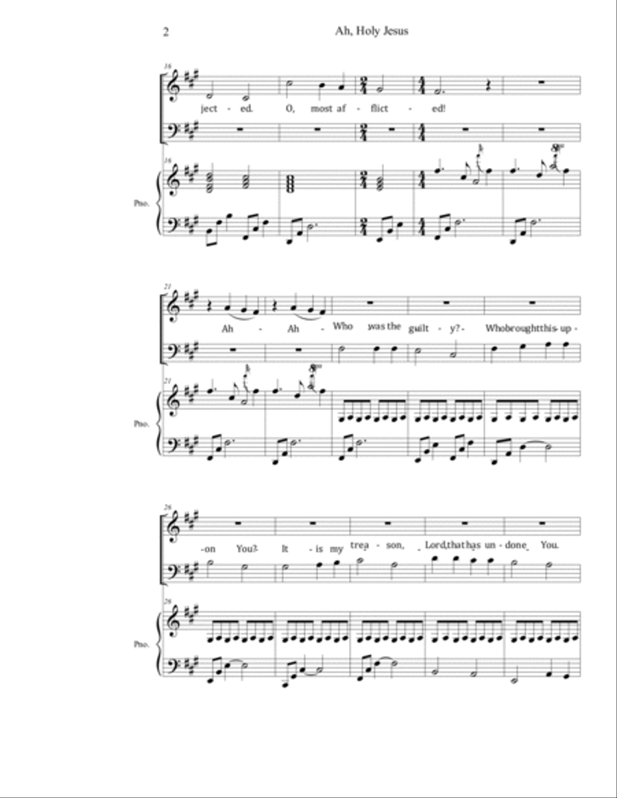 Ah, Holy Jesus Ah, Holy Jesus 2-Part scores gallery preview page 2