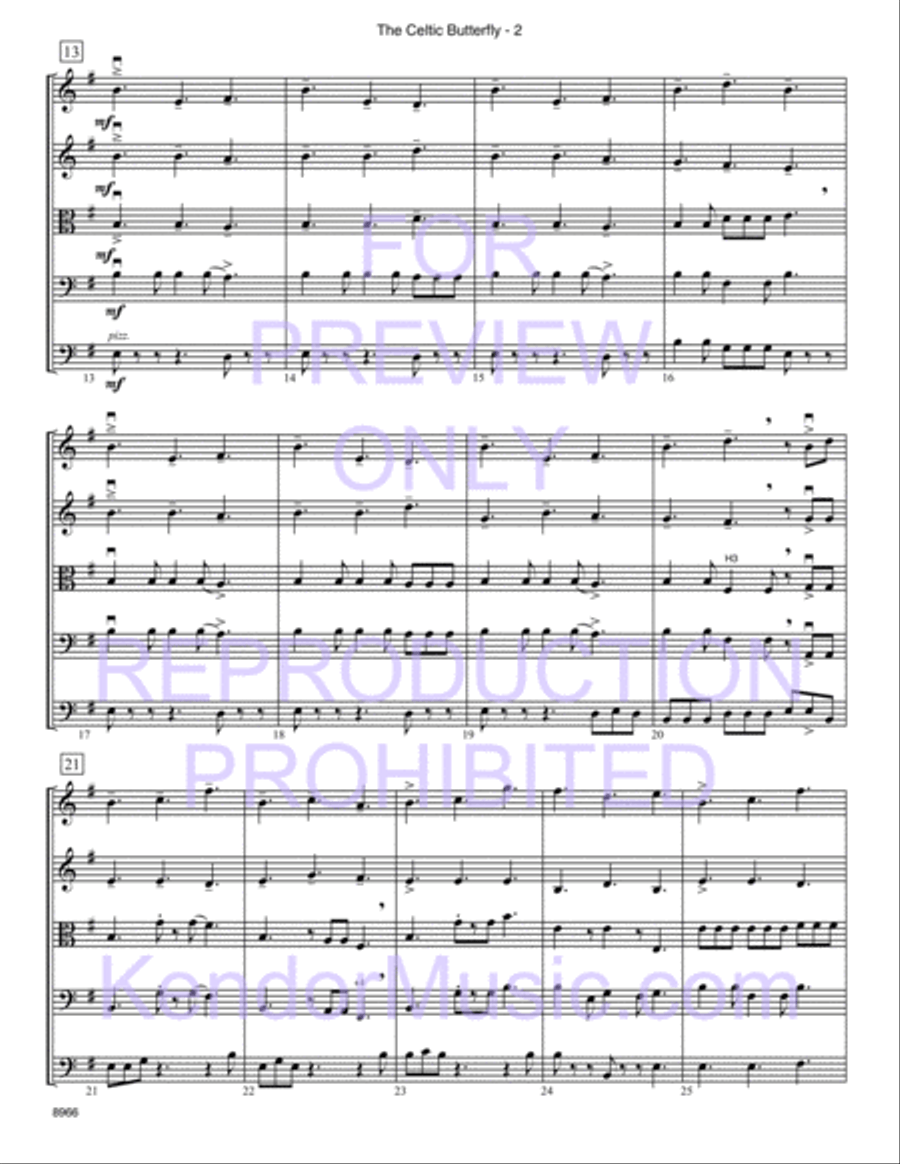 Celtic Butterfly, The (Junior Edition) (Full Score) String Orchestra scores gallery preview page 3