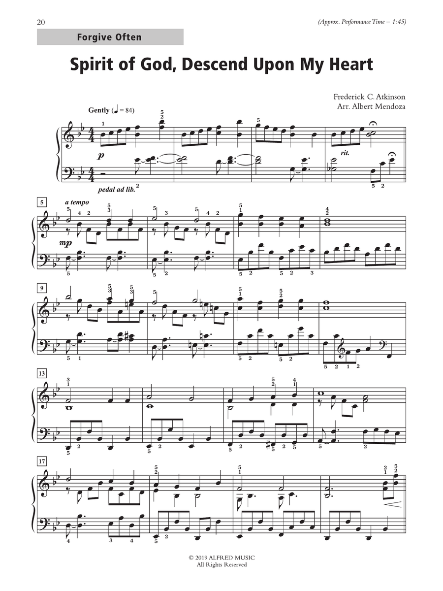 Spirit of God, Descend Upon My Heart - Piano Solo Piano Solo scores gallery preview page 1