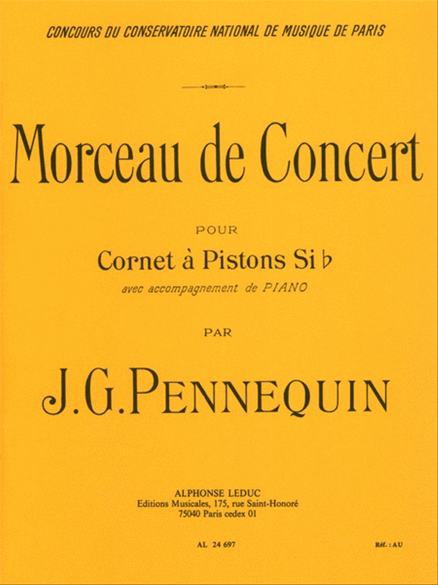 Morceau De Concert (cornet And Piano) Cornet scores gallery preview page 1