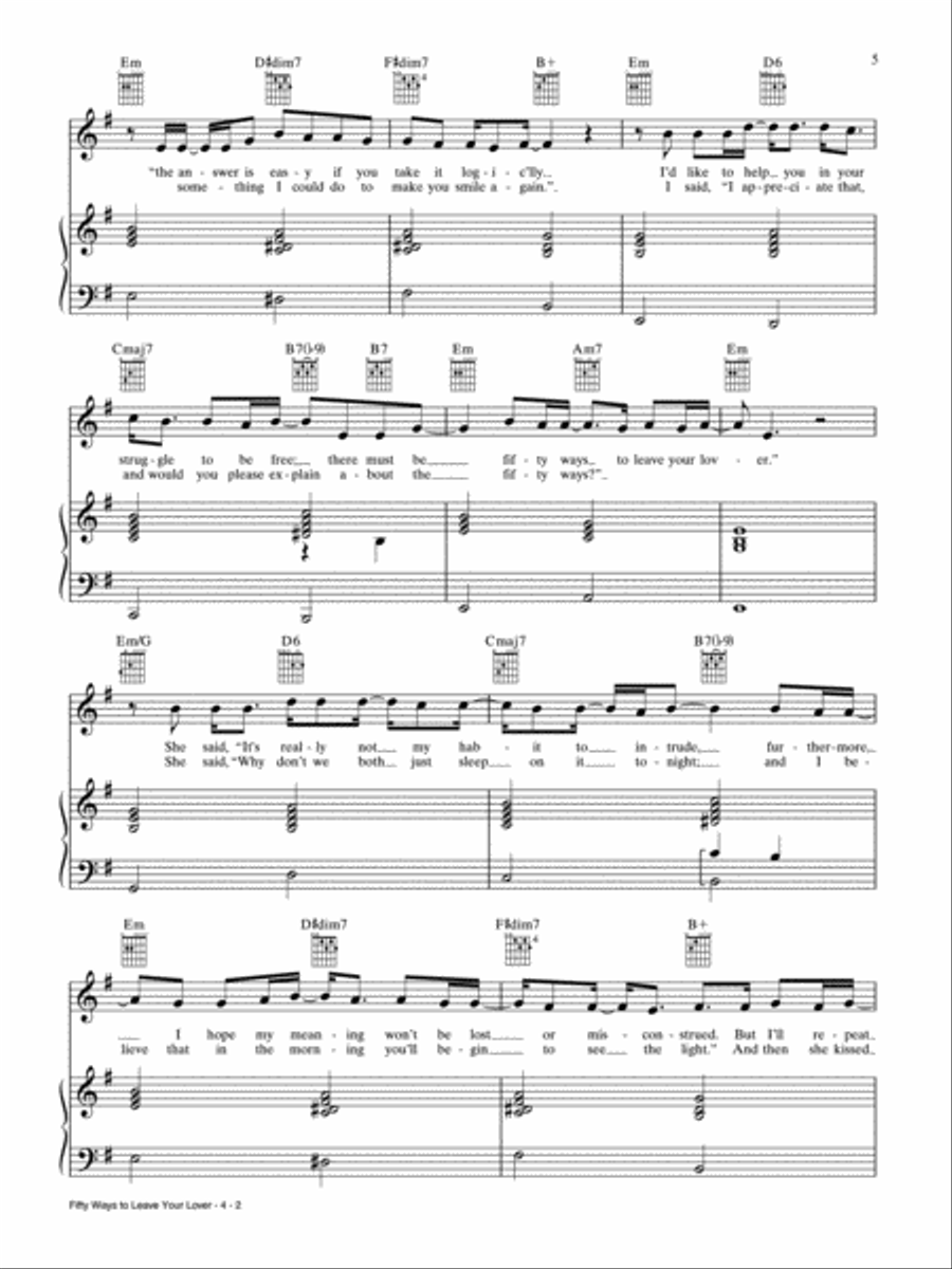 Best Top 40 Songs, '70s to '90s Piano, Vocal, Guitar scores gallery preview page 5