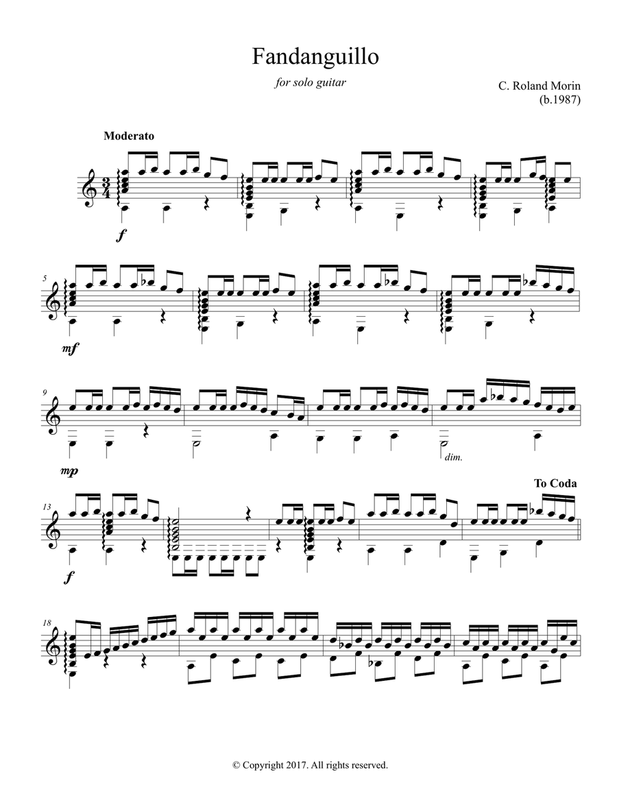 Fandanguillo Guitar Solo scores gallery preview page 1