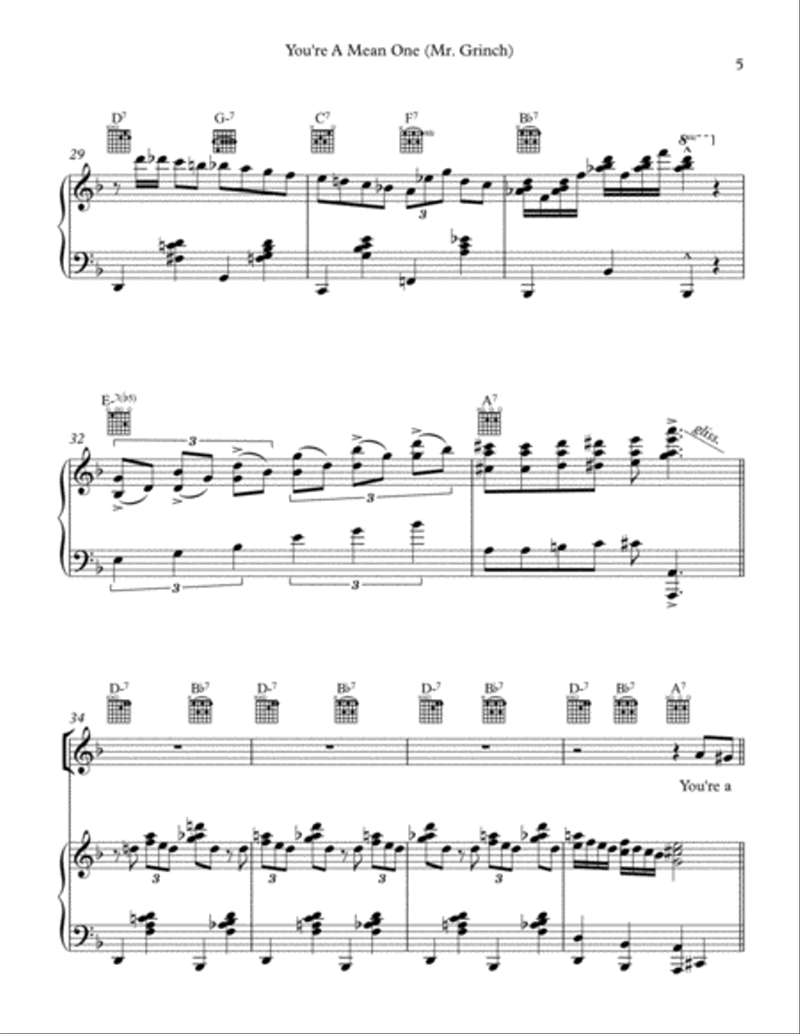 You're A Mean One, Mr. Grinch Voice scores gallery preview page 5