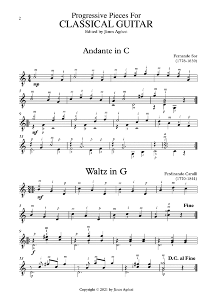 Progressive Pieces For Classical Guitar Acoustic Guitar scores gallery preview page 3