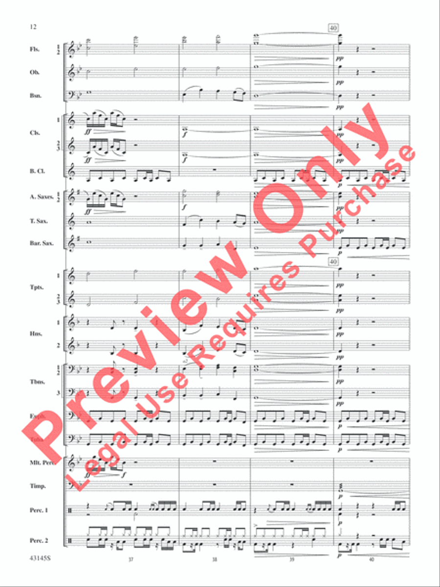 House of Cards (Theme) Concert Band scores gallery preview page 13