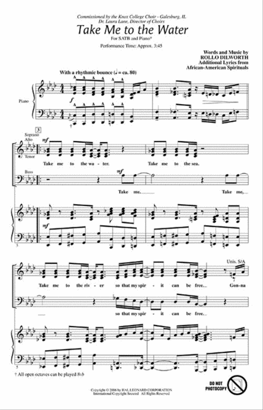 Take Me to the Water 4-Part scores gallery preview page 2