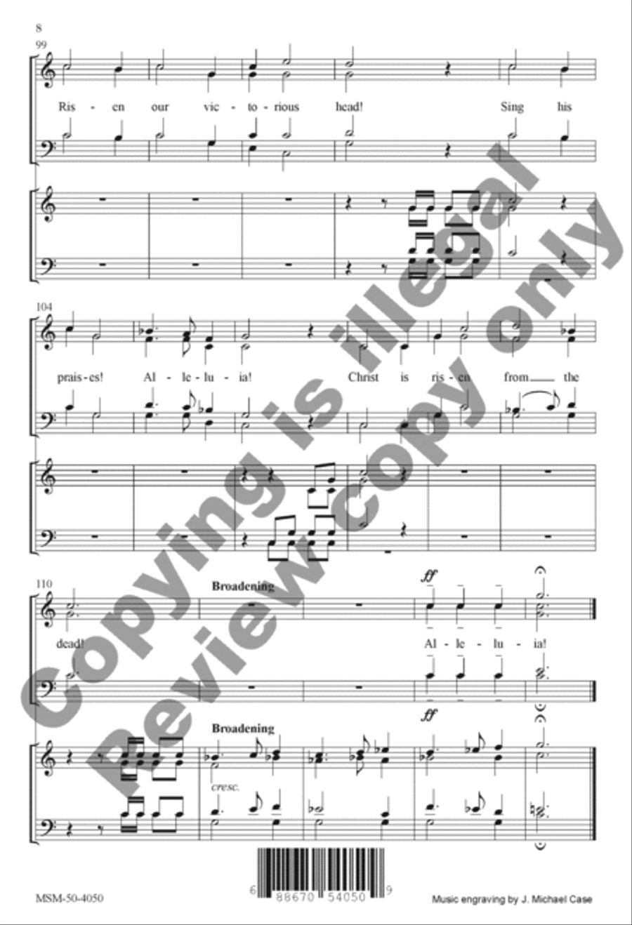 Christ Is Risen! Alleluia! 4-Part scores gallery preview page 8