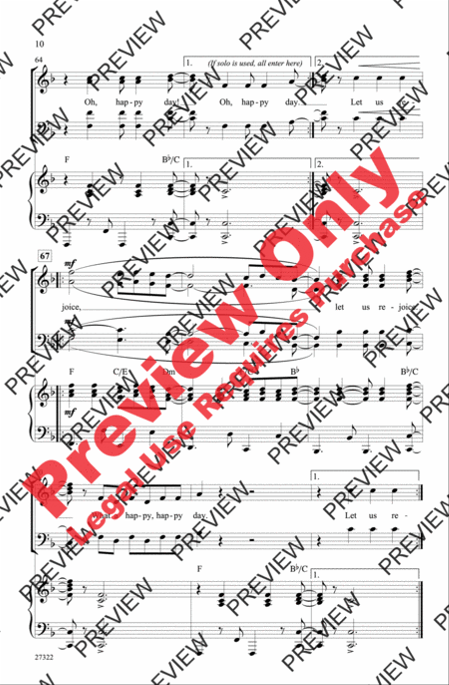 Hallelujah, Get Happy! (A Medley) 4-Part scores gallery preview page 10