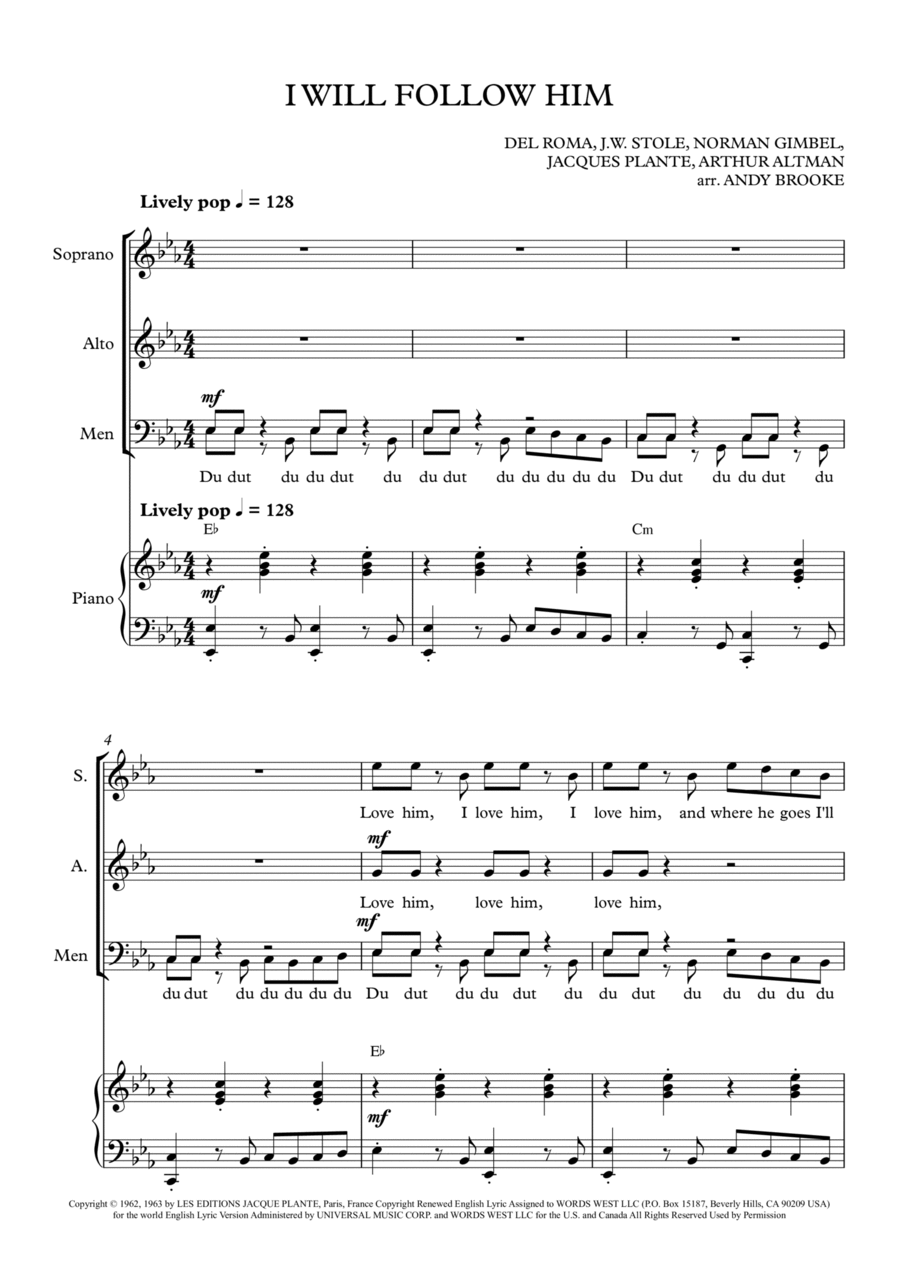 I Will Follow Him (i Will Follow You) 3-Part scores gallery preview page 1