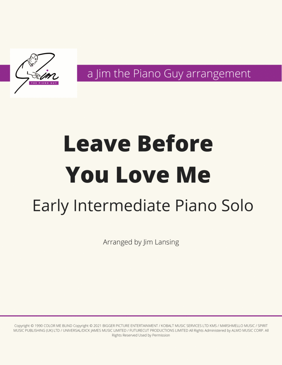 Leave Before You Love Me Piano Method scores gallery preview page 1