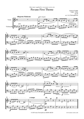 Op.50 Pavane - Violin and Cello