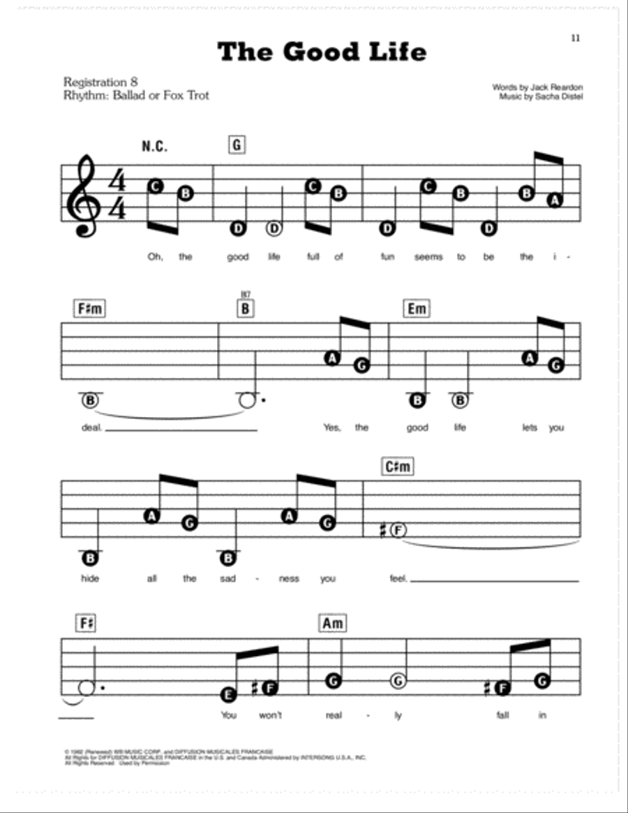 The Good Life Electronic Keyboard scores gallery preview page 1