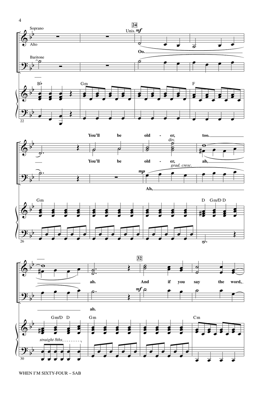 When I'm Sixty-Four 3-Part scores gallery preview page 3