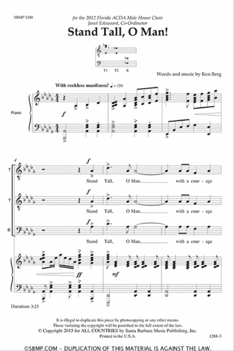Stand Tall, O Man! - TTB/TBB Octavo TTB scores gallery preview page 2
