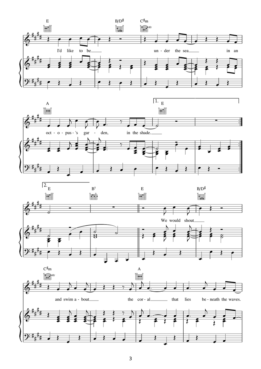 Octopus's Garden Acoustic Guitar scores gallery preview page 3