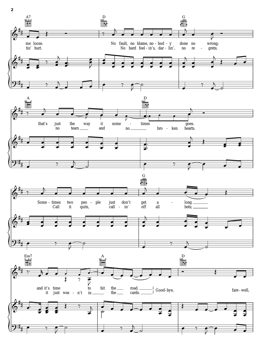 Easy Come, Easy Go Piano, Vocal, Guitar scores gallery preview page 2