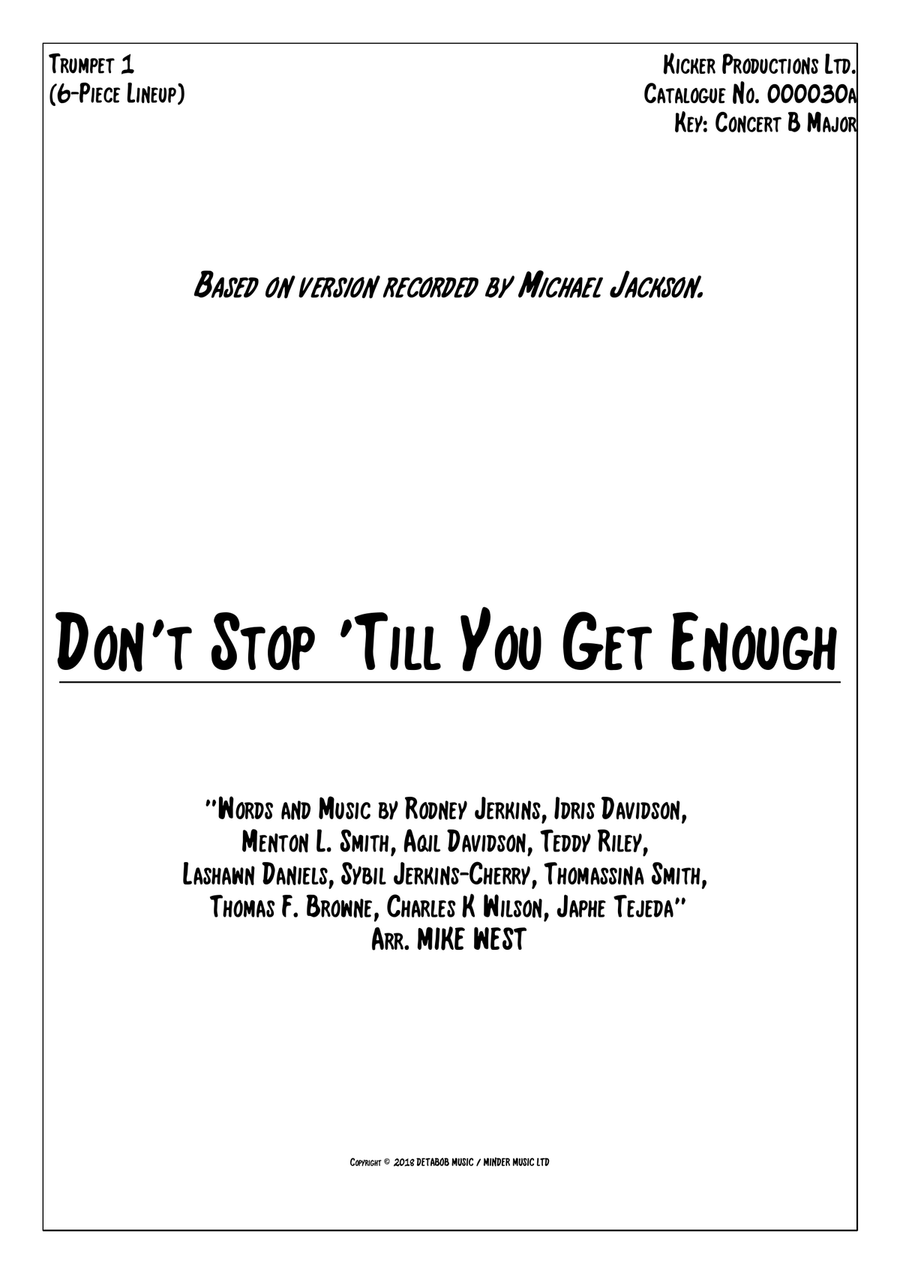 Don't Stop Til You Get Enough Small Ensemble scores gallery preview page 1