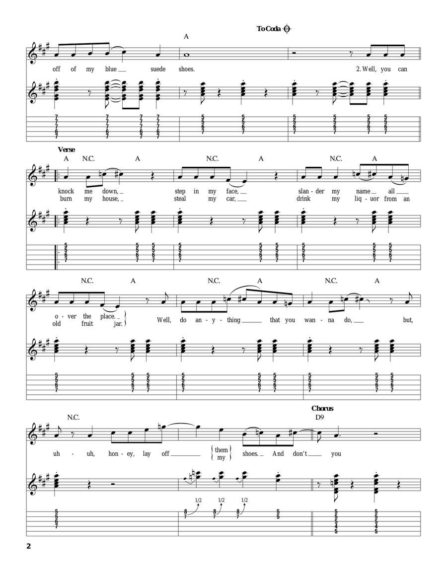 Blue Suede Shoes Acoustic Guitar scores gallery preview page 2